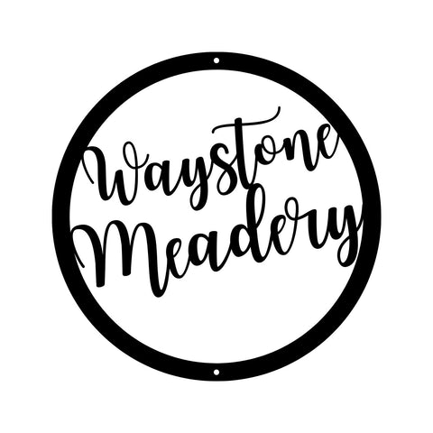 waystone meadery/custom sign/BLACK