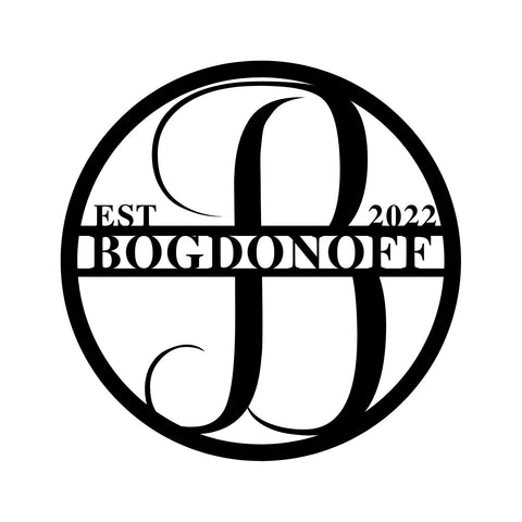 bogdonoff est 2022/monogram sign/BLACK