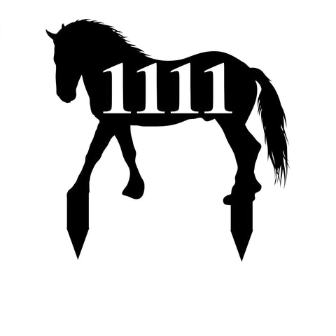 1111/horse yard sign/BLACK