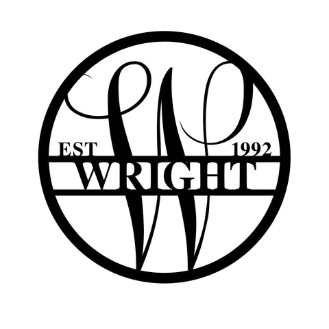 wright est 1992/monogram sign/BLACK