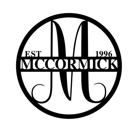 mccormick est 1996/monogram sign/BLACK
