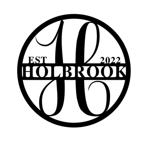 holbrook est 2022/monogram sign/BLACK