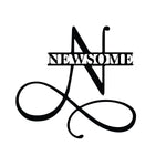 newsome/monogram sign/BLACK