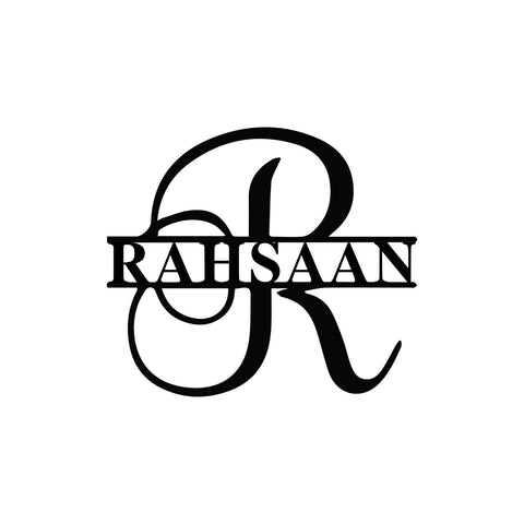 rahsaan/monogram sign/BLACK