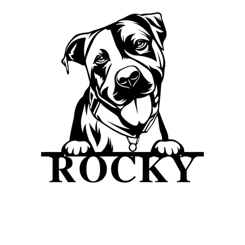 rocky/pitbull sign/BLACK