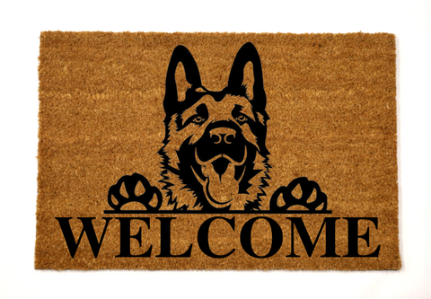 welcome/german shepherd mat