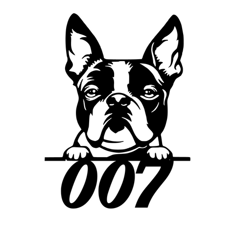 007/boston terrier sign/SILVER
