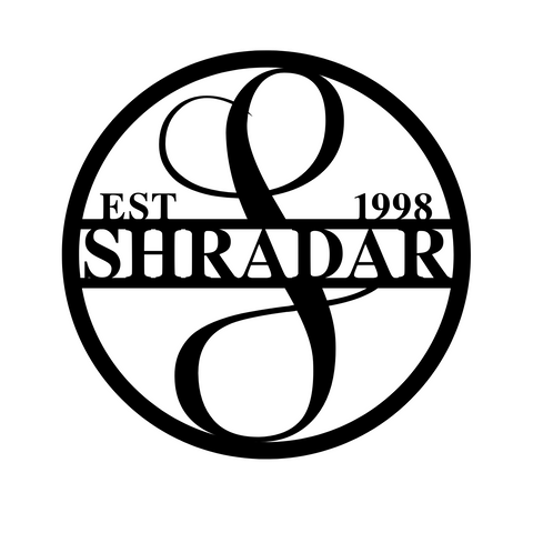 shradar est 1998/monogram sign/BLACK
