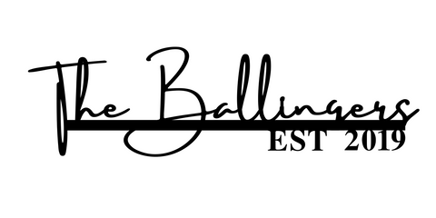 the ballingers/name sign/BLACK/18 inch
