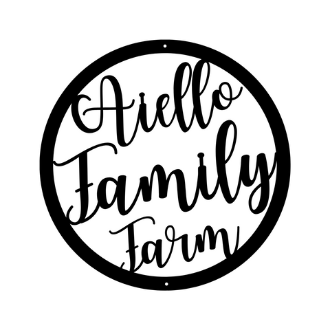 aiello family farm/custom sign/BLACK