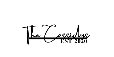the cassidys/name sign/BLACK/12 inch