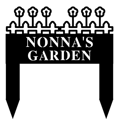 nonna's garden/garden yard sign/BLACK