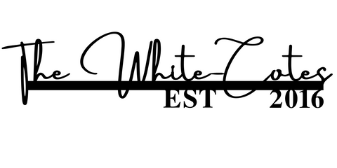 the white cotes/name sign/BLACK/18 inch