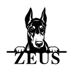 zeus/doberman sign/BLACK/12 inch