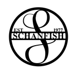 schanfish est 1977/monogram sign/BLACK