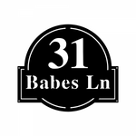 31 babes ln/address sign/BLACK