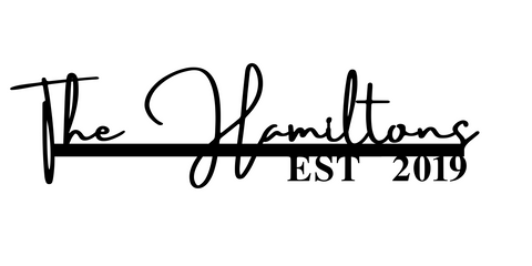 the hamiltons/name sign/BLACK/24 inch