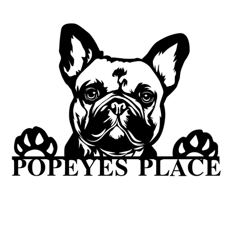 popeyes place/french bulldog sign/BLACK