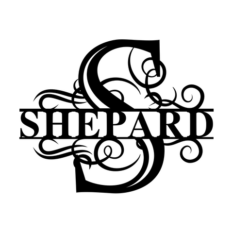 shepard/family name sign/BLACK/30 inch