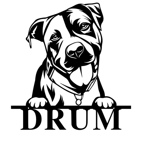 drum/pitbull sign/BLACK