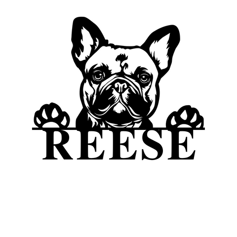 reese/french bulldog sign/BLACK