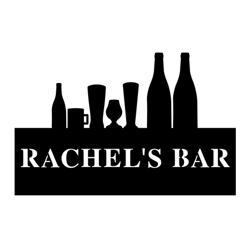 rachel's bar/bar sign/SILVER/12 inch