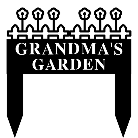 grandma's garden/garden yard sign/BLACK