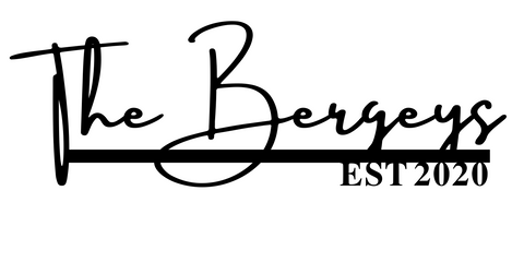 the bergeys/name sign/BLACK./18 inch