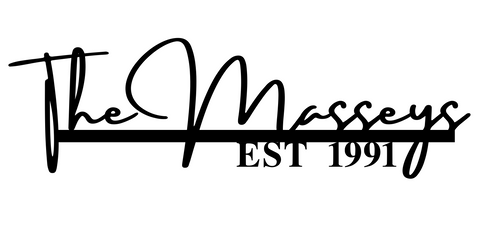 the masseys/name sign/BLACK/24 inch