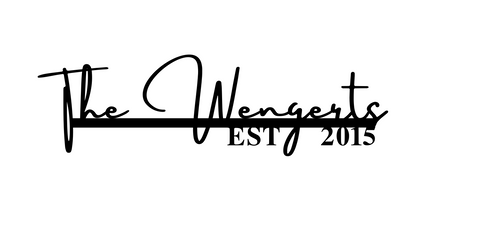 the wengerts/name sign/BLACK/12 inch