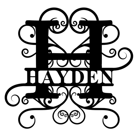 hayden/monogram sign/BLACK