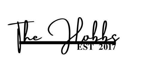 the hobbs/name sign/BLACK/12 inch