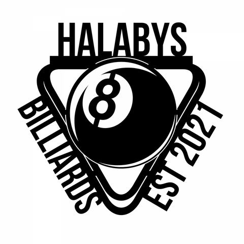 halabys billiards est 2021/pool sign/BLACK