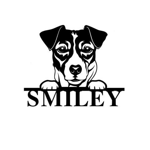 smiley/jack russell terrier sign/BLACK