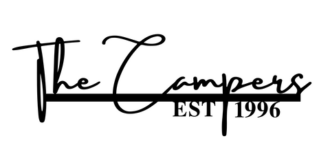 the campers/name sign/BLACK/18 inch