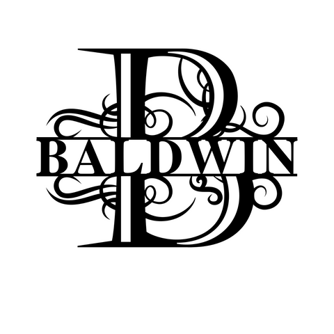baldwin/monogram sign/BLACK