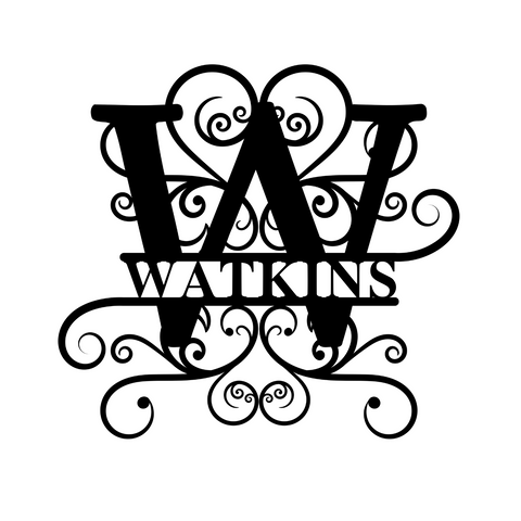 watkins/monogram sign/BLACK/24 inch