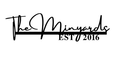 the minyards/name sign/BLACK/14 in