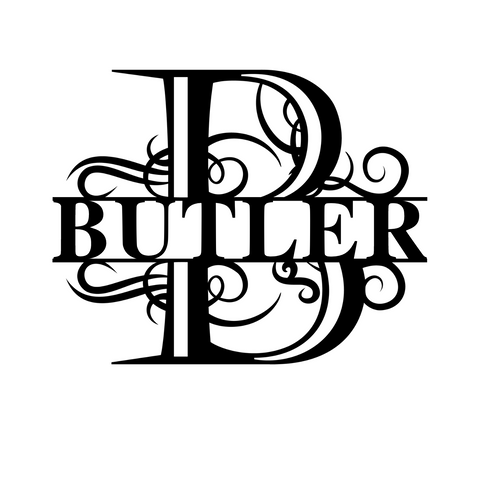 butler/monogram sign/BLACK
