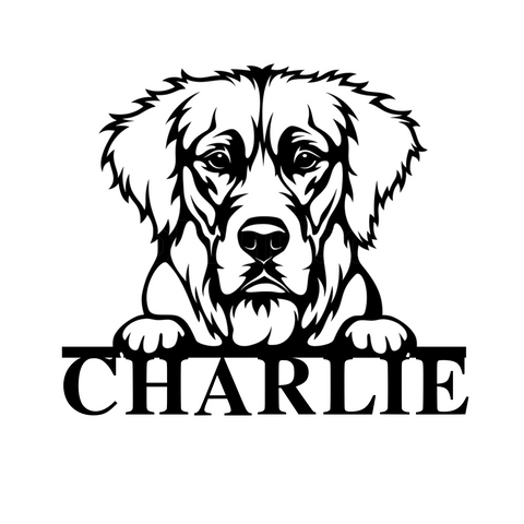 charlie/golden retriever sign/BLACK