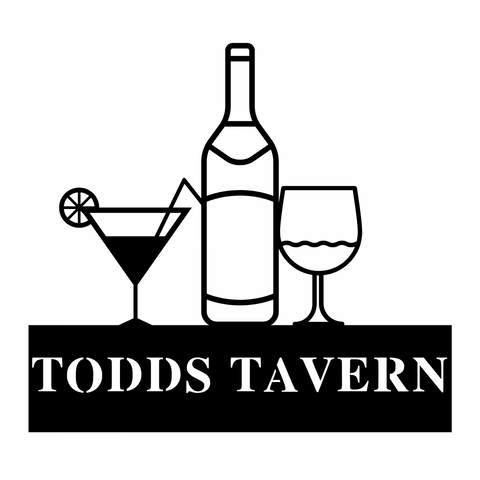 todds tavern/bar sign/BLACK