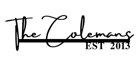 the colemans/name sign/BLACK/12 in