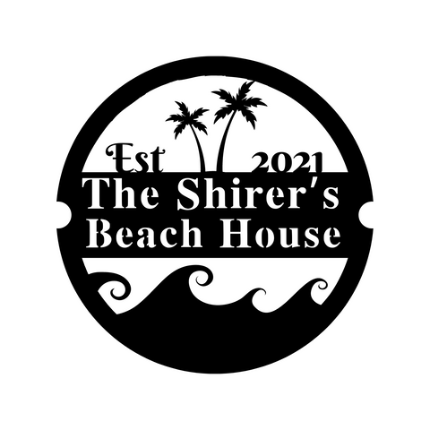 the shirer's beach house est 2021/pool sign/SILVER