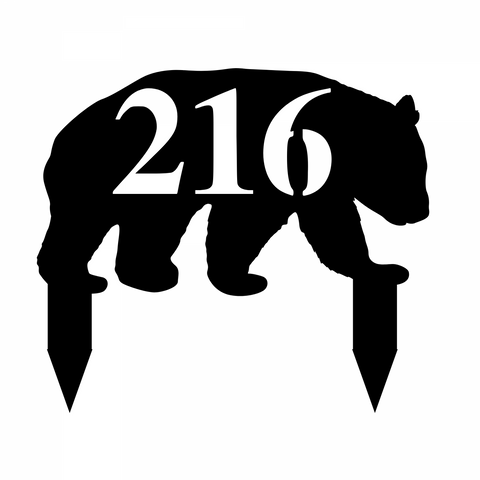 216/bear address yard sign/BLACK