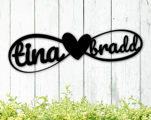 Metal Infinity Sign, Personalized Infinity Sign with names, Name Infinity Sign, Couple Infinity Sign, Metal sign