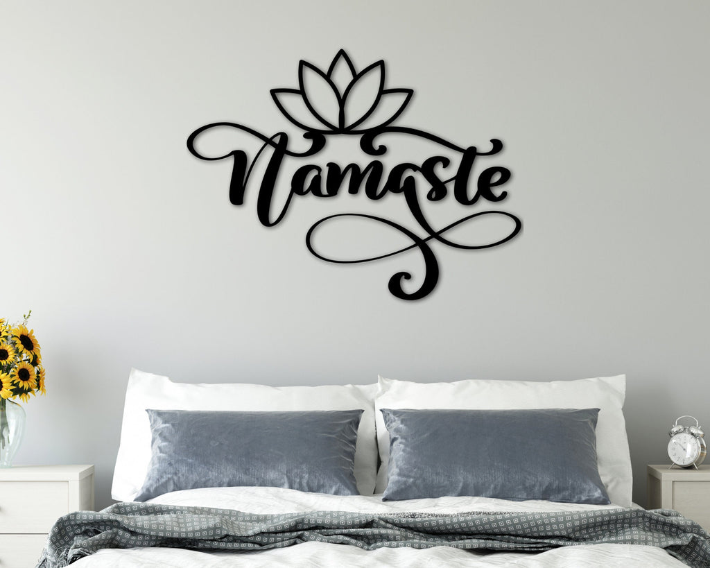 Namaste Sign, Namaste Wall Art, Yoga Studio Decor, Gift for Yogis, Lotus  Flower Wall Art, Namaste Wall Decor, Yoga Studio Wall Art 