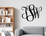 Initials Monogram Sign, Metal Monogram Sign, Nursery Decor, Baby Shower Gift, Gift for Newborns, Metal Initials Sign, Custom Metal Sign