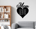 Personalized Mom Gift, Mother's Day Gift from Kids, Custom Gift for Mom, Kids Birthdays Metal Sign, Custom Dates Sign, Mother's Day Decor
