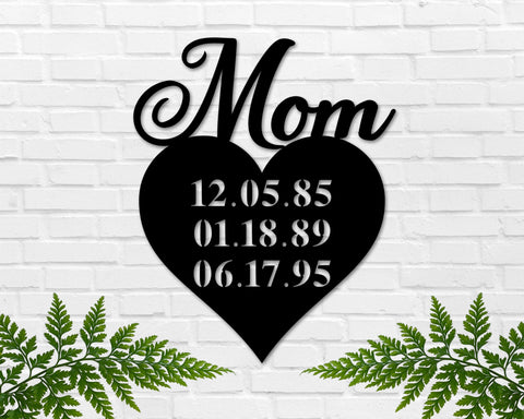 Personalized Mothers Day Gift, Mothers Day Gift, Mom Sign, Gift for Mom, Rustic Sign for Mom, Metal sign, Mother's Day, Kids name sign, Sign