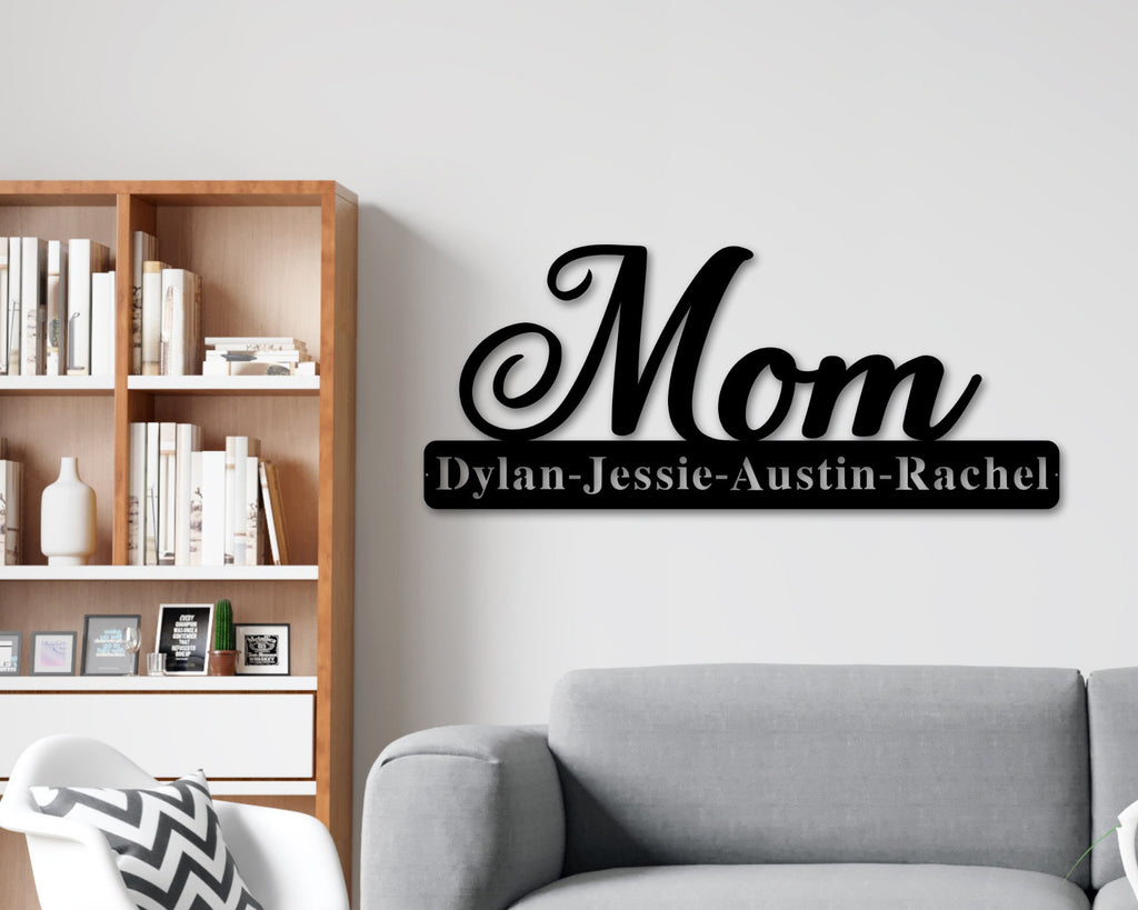 Personalized Mother's Day Gift Metal Sign With Kids Names 